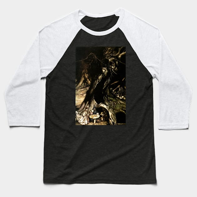 Butter from Trees - Peter Pan in Kensington Gardens - Arthur Rackham Baseball T-Shirt by forgottenbeauty